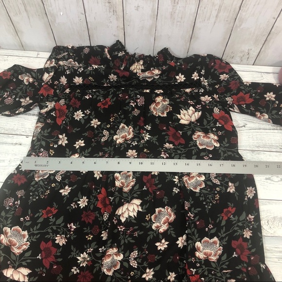 Ophelia Roe High Neck Mock Floral Dress Small - Picture 7 of 14